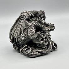 Load image into Gallery viewer, Dragon with Skulls tealight candleholder
