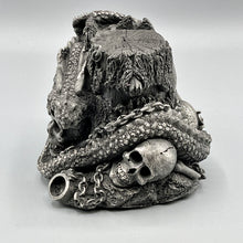 Load image into Gallery viewer, Dragon with Skulls tealight candleholder
