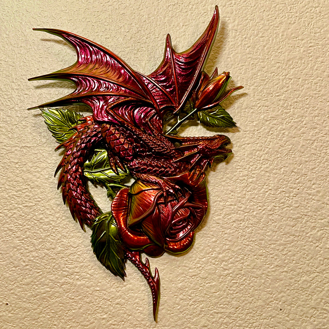 Color-Shifting Dragon with a Rose