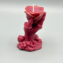 Load image into Gallery viewer, Rose, Snake, and Skulls candle
