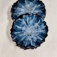 Load image into Gallery viewer, Iridescent blue-violet resin coasters
