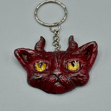Load image into Gallery viewer, Devil Cat keychain
