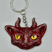 Load image into Gallery viewer, Devil Cat keychain
