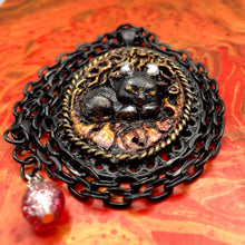 Load image into Gallery viewer, Hellcat - with 3 natural Garnet crystal stones
